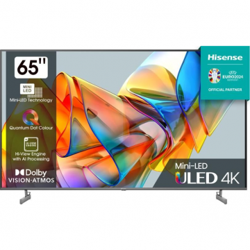 HISENSE Televizor, Hisense, 65U6KQ, Mini-LED ULED, 164 cm, 4K Ultra HD, Gri