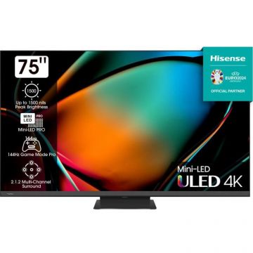 HISENSE Televizor HISENSE Mini-LED ULED 75U8KQ, 190 cm, Smart, 4K Ultra HD, Clasa F