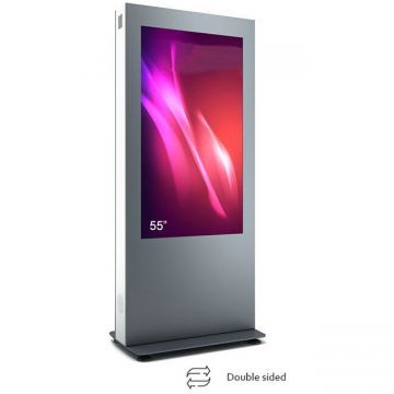 Kiosk Totem de interior cu doua fete B04 , B04V55N-SAB, pentru display 55'', inaltime 197cm, greutate 68kg, dim.860x1977x500mm