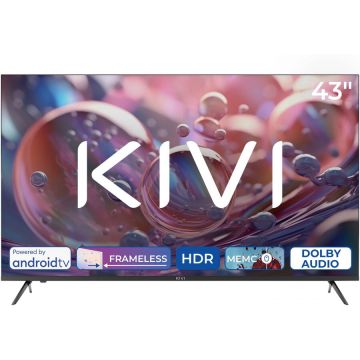 KIVI Televizor KIVI LED 43U760QB, 109 cm, Smart Android TV, 4K Ultra HD, Clasa F