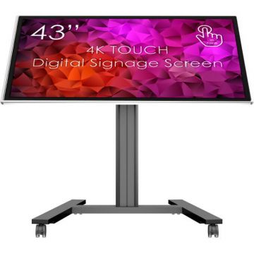 Multibrackets Stand TV podea mobil Multibrackets MB-6252, incl. 0-90º, tip masa cu Display LED 43 cu touch 4K 24/7 SDST43K8-01