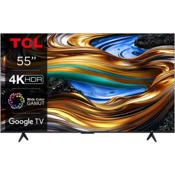 TCL Televizor TCL LED 55P755, 139 cm, Smart Google TV, 4K Ultra HD, Clasa F (Model 2024)