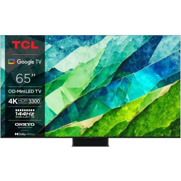 TCL Televizor TCL MiniLed 65C855, 164 cm, Smart Google TV, 4K Ultra HD, 100Hz, Clasa F (Model 2024)