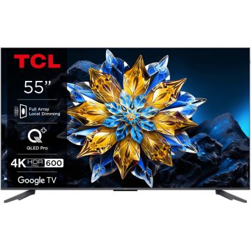 TCL Televizor TCL QLED 55C655 Pro, 139 cm, Smart Gloogle TV, 4k Ultra HD