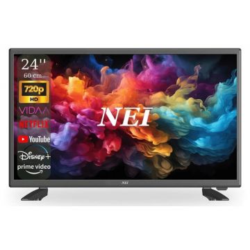 Televizor LED NEI 24NE4900, 60 cm, Wi-Fi, HD, Smart, VIDAA, Clasa E, Negru