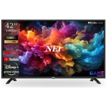 Televizor LED Nei Smart TV 42NE5900H Seria NE5900H 106cm negru Full HD, Suport de perete inclus