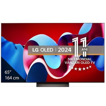 Televizor LG OLED evo 65C41LA, 164 cm, Smart, 4K Ultra HD, 100 Hz, Clasa F (Model 2024)