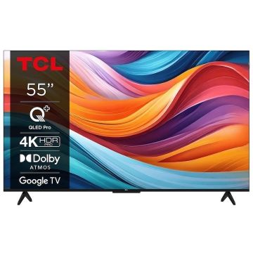 Televizor TCL QLED 55T7B, 139 cm, Smart Google TV, 4K Ultra HD, Clasa F