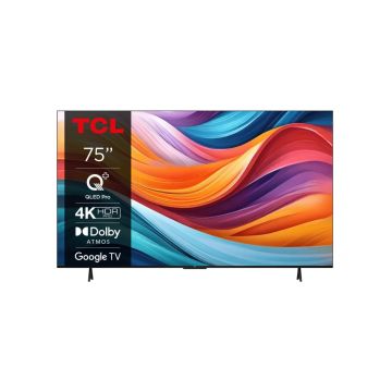 Televizor TCL QLED 75T7B, 189 cm, Smart Google TV, 4K Ultra HD, Clasa F