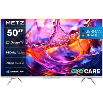 METZ Televizor METZ LED 50MUD7000, 126 cm, Smart Google TV, 4K Ultra HD, Clasa F (Model 2024)