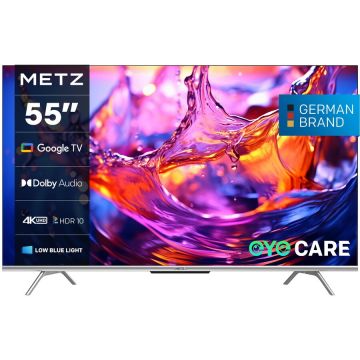 METZ Televizor METZ LED 55MUD7000, 139 cm, Smart Google TV, 4K Ultra HD, Class F, Negru