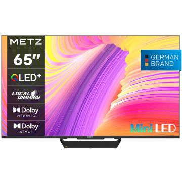 METZ Televizor METZ Mini LED 65MNE9000, 164 cm, Smart Google TV, 4K Ultra HD, 100 Hz, Clasa F, Negru