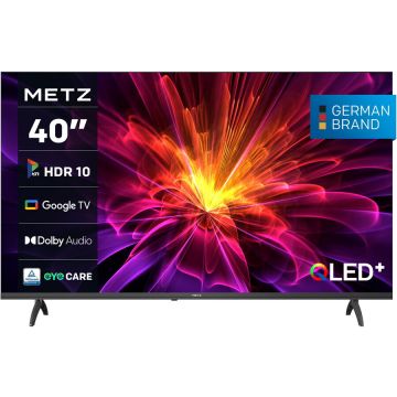 METZ Televizor METZ QLED 40MQE7000, 100 cm, Smart Google TV, Full HD, Clasa E, Negru