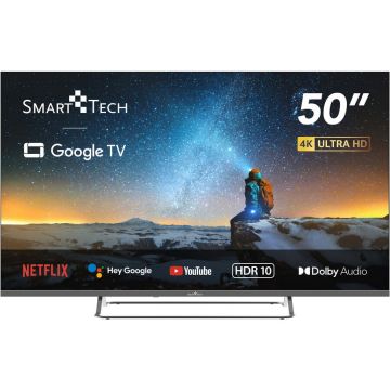 Smart Tech Televizor Smart Tech 50UG02V, 127 cm, UHD 4K Google TV, Wi-Fi, Bluetooth, Dolby Audio, Negru