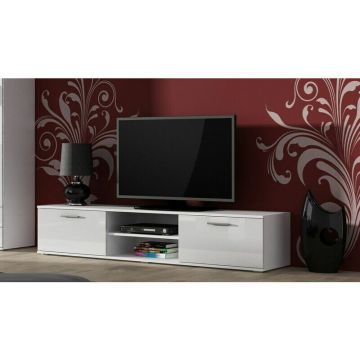 Cama MEBLE Comoda TV, Cama Meble Soho, PAL-MDF, 37x43x180 cm, Alb Cama MEBLE Comoda TV, Cama Meble Soho, PAL-MDF, 37x43x180 cm, Alb