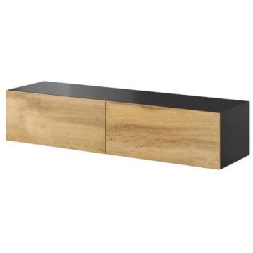 Cama MEBLE Comoda TV, Cama Meble Vigo, PAL, 30x40x140cm, Maro-Negru Cama MEBLE Comoda TV, Cama Meble Vigo, PAL, 30x40x140cm, Maro-Negru