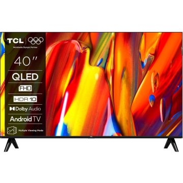 TCL Televizor Smart QLED TCL 40V5C, 100 cm, Full HD, Android TV, Dolby Audio, Clasa F, Negru TCL Televizor Smart QLED TCL 40V5C, 100 cm, Full HD, Android TV, Dolby Audio, Clasa F, Negru