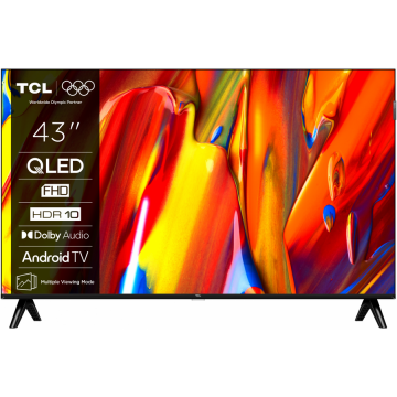 TCL Televizor TCL QLED 43V5C, 108 cm, Smart Google TV, Full HD, clasa F, (Model 2025), Negru TCL Televizor TCL QLED 43V5C, 108 cm, Smart Google TV, Full HD, clasa F, (Model 2025), Negru