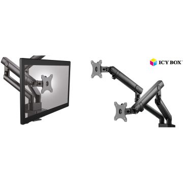 Suport Monitor BOX IB-MS314-T, holder (black, 2 monitors)