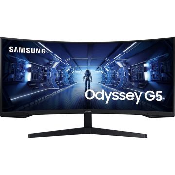 Televizor Odyssey G5 C34G55TWWP, gaming monitor (86 cm (34 inches), black, UWQHD, AMD Free-Sync, curved, 165Hz panel)