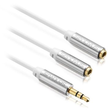 Cablu Audio Split 3.5 mm x2 Alb Sentivus