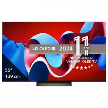 LG Televizor LG OLED evo 55C41LA, 139 cm, Smart, 4K Ultra HD, 100 Hz, Clasa G (Model 2024), Negru