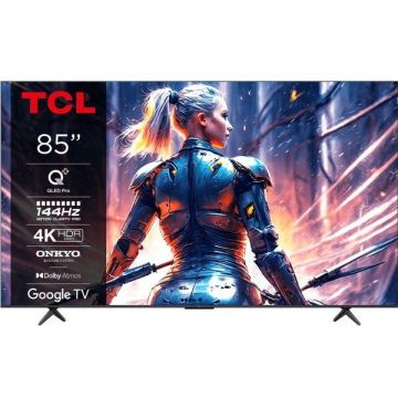 TCL Televizor QLED TCL 216 cm, 85T8B, Ultra HD 4K, Smart TV, WiFi, CI+, Negru