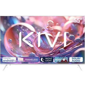 Televizor LED KIVI Smart TV 55U760QW Seria U760QW 139cm alb 4K UHD HDR