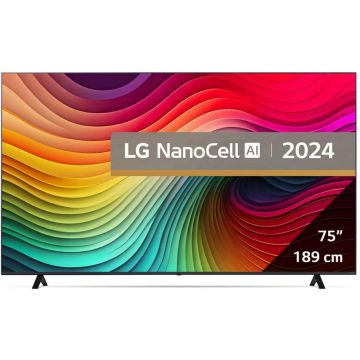 Televizor LED LG Smart TV 75NANO82T3B Seria NANO82 189cm negru 4K UHD HDR