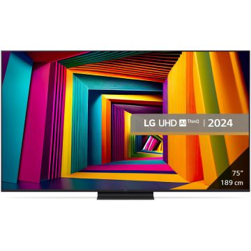 Televizor LED LG Smart TV 75UT91003LA Seria UT91 189cm gri inchis 4K UHD HDR