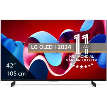 Televizor LED LG Smart TV OLED42C41LA Seria evo C4 105cm 4K UHD HDR