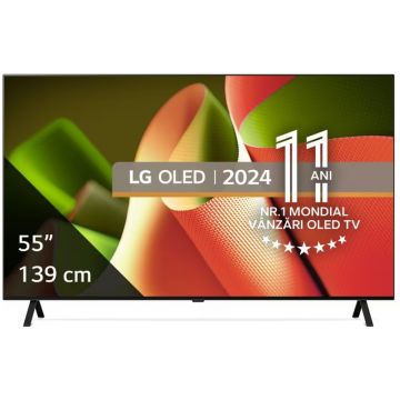 Televizor LED LG Smart TV OLED55B43LA Seria evo B4 139cm negru 4K UHD HDR