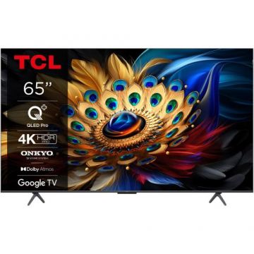 Televizor QLED TCL 165 cm (65inch) 65C655, Ultra HD 4K, Smart TV, WiFi, Google TV, CI+